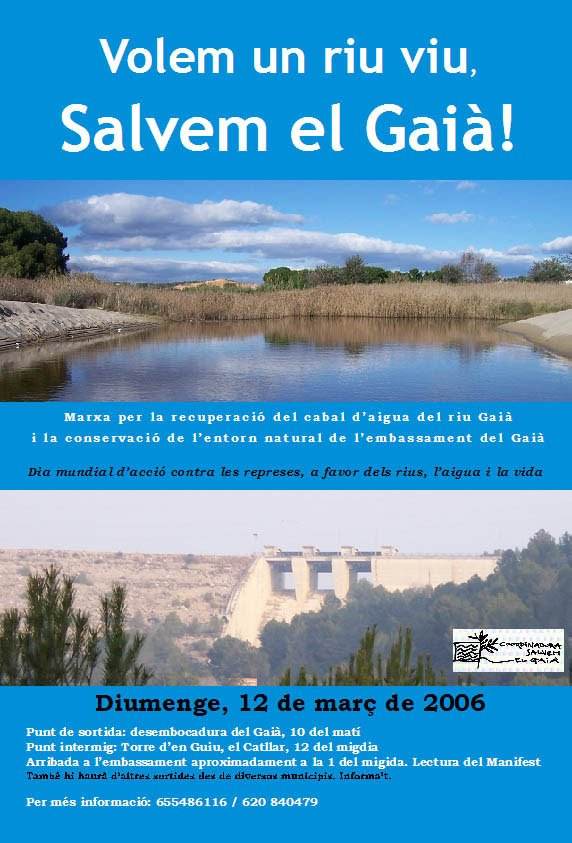 Concentració del 12 de març de 2006 per la recuperació del cabal del riu Gaià