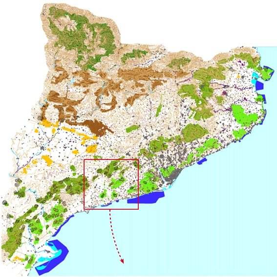 Cartografia comparada de l'àmbit veí, per mostrar la continuïtat entre espais protegits